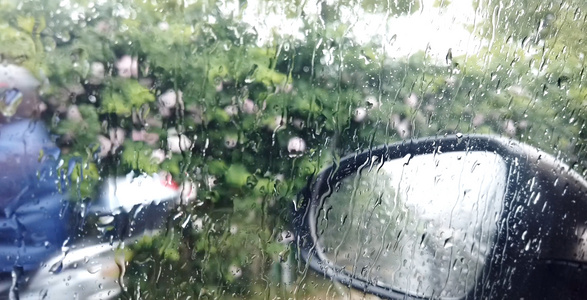 车窗上的雨滴视频