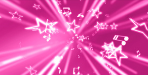 粉红星星音符飘浮背景视频16秒视频