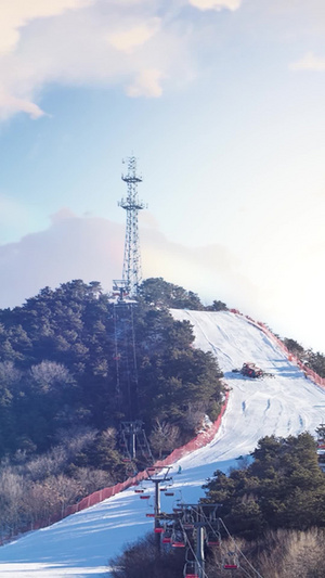 北京郊区滑雪场背景视频15秒视频