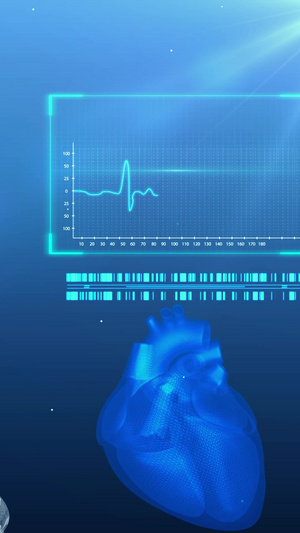 三维心脏医学背景心脏讲解30秒视频