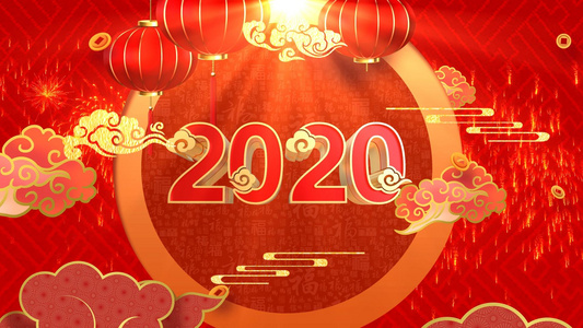 2020鼠年拜年祝福AE模板视频