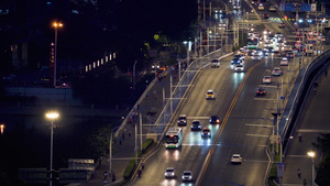 夜色中的城市交通4K素材38秒视频