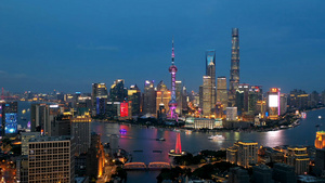 上海外滩航拍延时夜景10秒视频