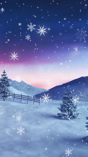 冬季下雪冬天房屋圣诞节平安夜背景视频圣诞礼物40秒视频