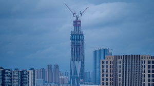 成都最高在建建筑蜀峰468延时云海12秒视频