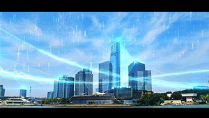 震撼科技光线城市模板23秒视频