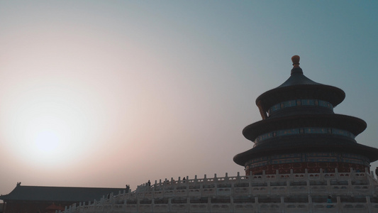 北京地标建筑日落天坛视频