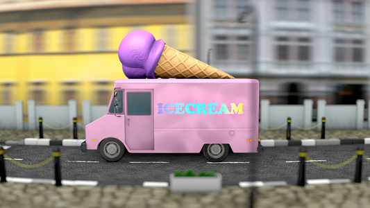冰淇淋面包车视频