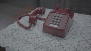 复古红色电话座机10秒视频