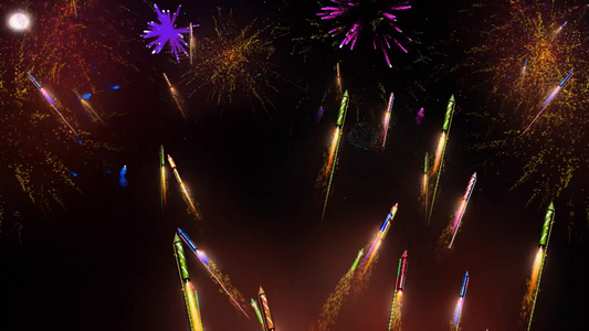 唯美烟花效果绽放背景视频