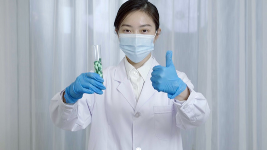 4K医生点赞试管药片胶囊试验视频