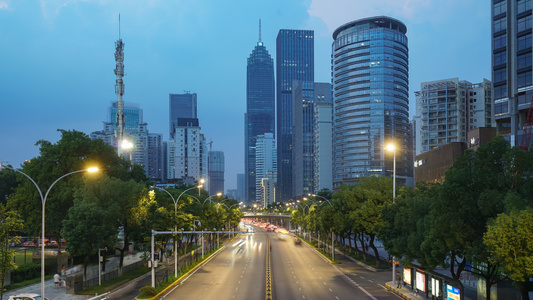 8k素材延时摄影城市道路车流交通夜景视频