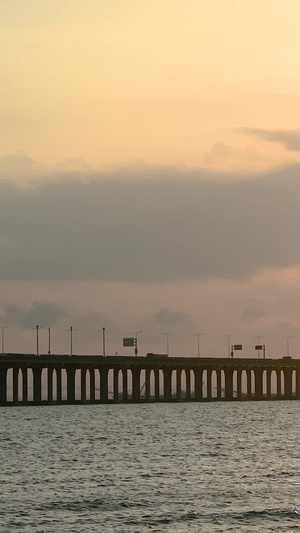 广深沿江高速的日落自然风光13秒视频