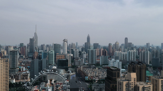 上海黄浦区地标城市航拍视频