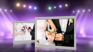 炫紫效果绚丽婚礼图片展示片头会声会影X10模板45秒视频