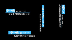 现代商务排版人名条pr模板40秒视频