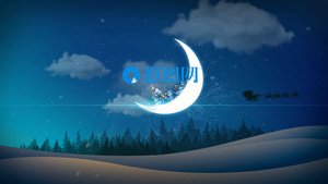 月亮logo圣诞片头展示会声会影x9模板10秒视频