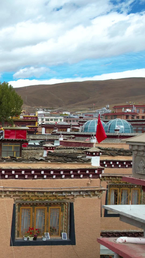 4A景区千户藏寨旅游景区建筑街景航拍视频自驾旅游45秒视频