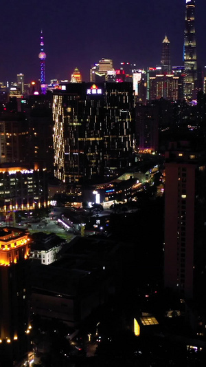 上海黄浦区夜景交通南北高架74秒视频