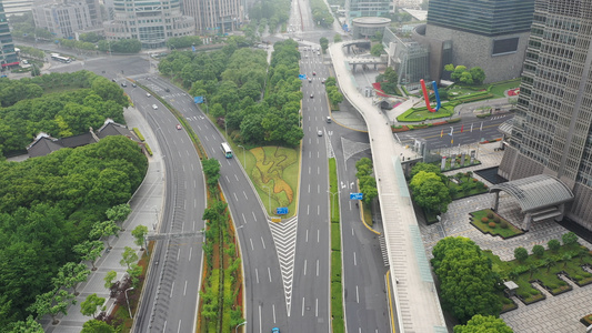 陆家嘴城市交通道路视频