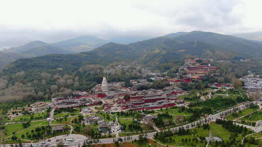 航拍著名佛教文化旅游圣地古建筑群视频视频