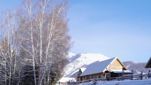 东北雪村雪景27秒视频