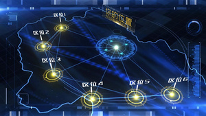科技动态地图区位定位中心发散AE模板20秒视频