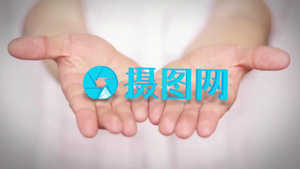 视频片头手托logo标志展示企业品牌片头片尾ae模板6秒视频