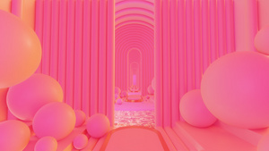 粉色几何隧道的抽象场景15秒视频
