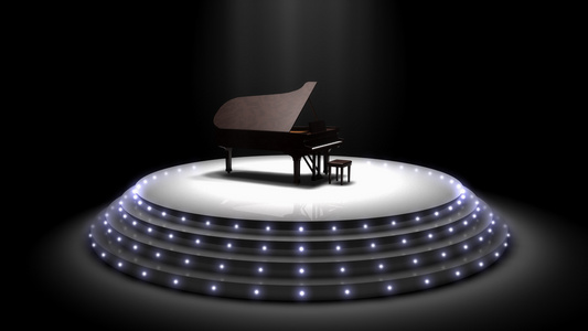 巨型钢琴表演舞台聚光灯视频