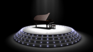 巨型钢琴表演舞台聚光灯11秒视频