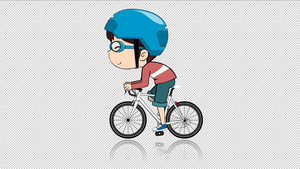 运动自行车动画（含通道）2秒视频