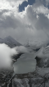 西藏萨普雪山自然风光4k航拍视频