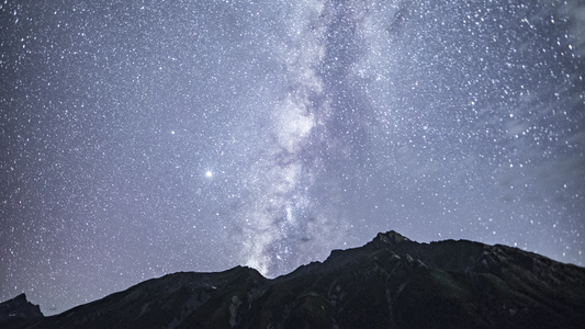 8k延时西藏然乌湖夜景银河星空素材视频