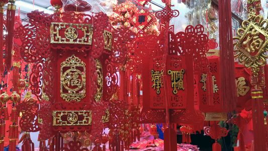 4K实拍中国传统红灯笼视频