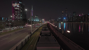 4k广州有轨列车夜景21秒视频