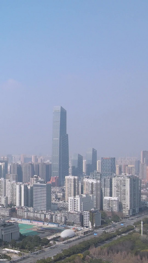 航拍城市天际线地标高楼建筑房产素材天际线素材50秒视频