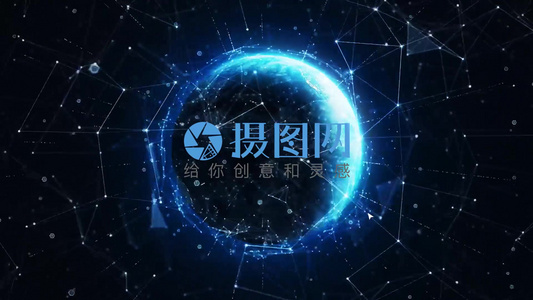 商业科技连线网络宣传logo片头AE模板视频