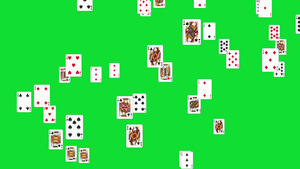 扑克牌掉落绿幕素材20秒视频