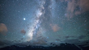 8k延时高海拔夜景星空银河素材16秒视频