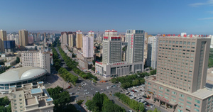 新疆阿克苏市中心4K航拍45秒视频