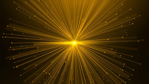 金色大气粒子放射透明背景视频元素8秒视频