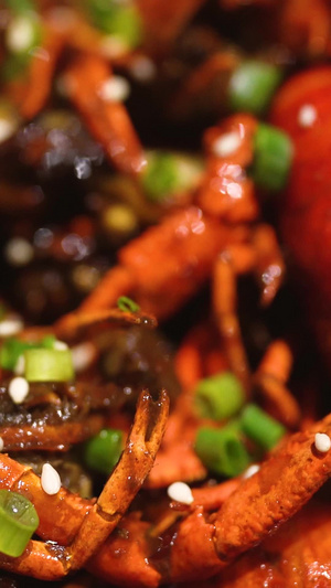 中式菜肴油焖龙虾餐饮美食素材油焖大虾53秒视频