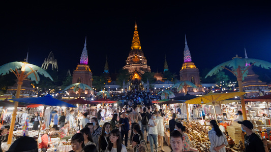 云南西双版纳告庄西双景星光夜市视频视频