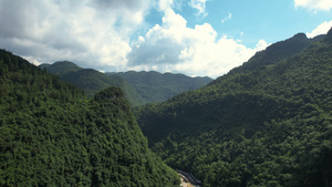 航拍湖北旅游景点恩施峡谷山峦叠嶂自然风光4k素材58秒视频