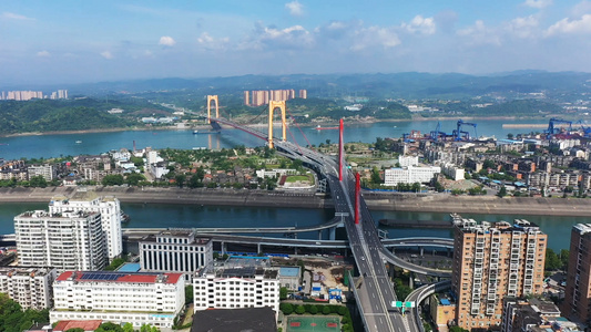 4K航拍中国长江大桥[天兴洲]视频