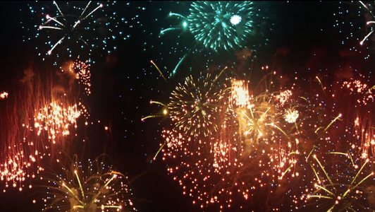 灿烂夜空唯美烟花粒子背景视频