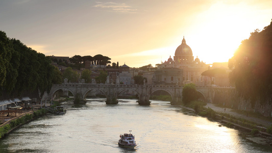 意大利首都罗马城市建筑风光日落延时视频视频