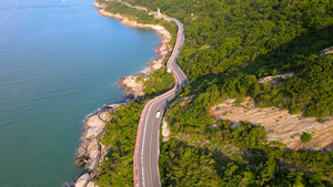 连云港连岛景区海滨公路航拍合集4K60秒视频