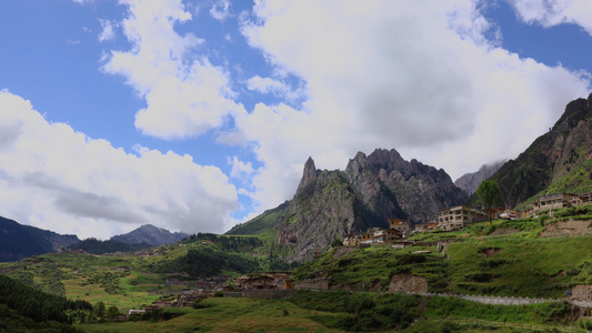 甘南著名旅游景区扎尕那景区东哇村延时视频视频